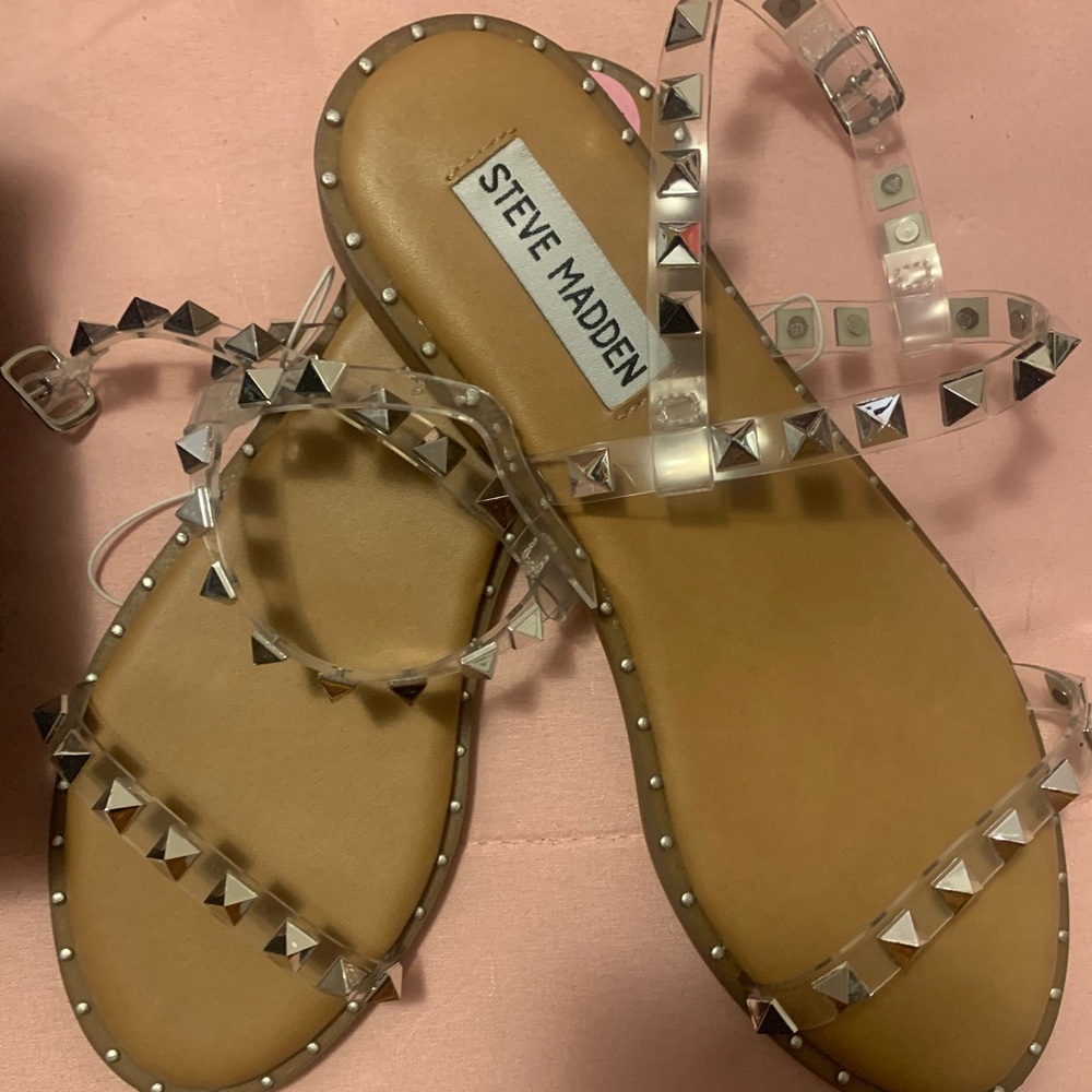 Steve Madden studded clear sandals